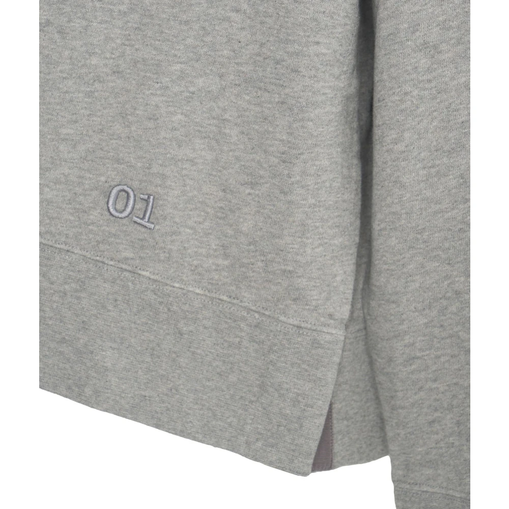 Semicouture Grijze hoodie met zijsplitten Gray Dames