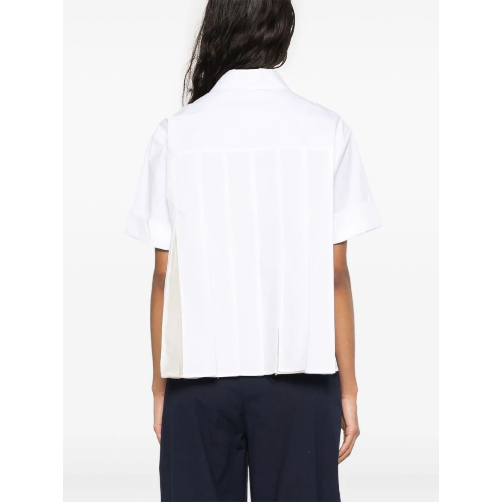 Semicouture Witte Shirt met Plooiontwerp White Dames