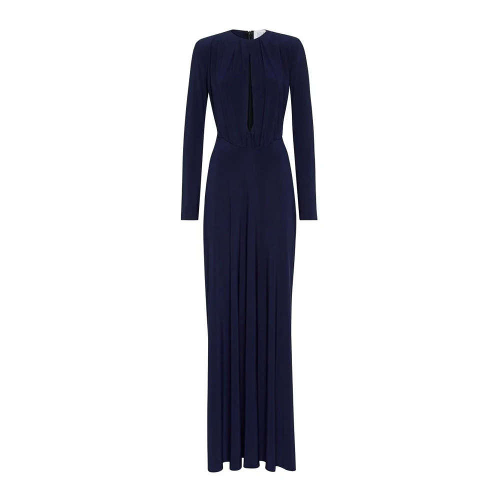 MVP wardrobe Elegante Blauwe Jersey Jurk Blue Dames