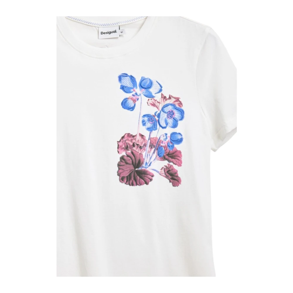 Desigual Stijlvol Bedrukt T-shirt voor Vrouwen White Dames