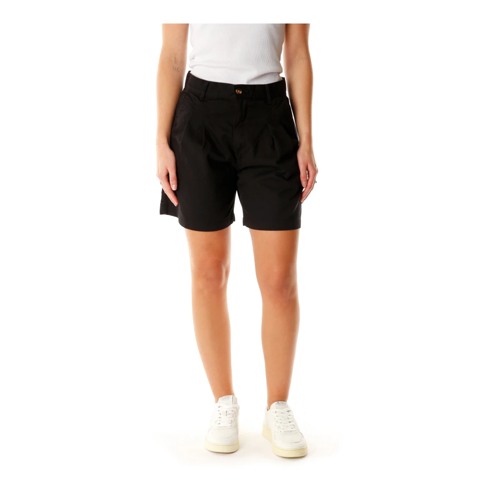 Levi's Hoge Taille Geplooide Shorts Black Dames