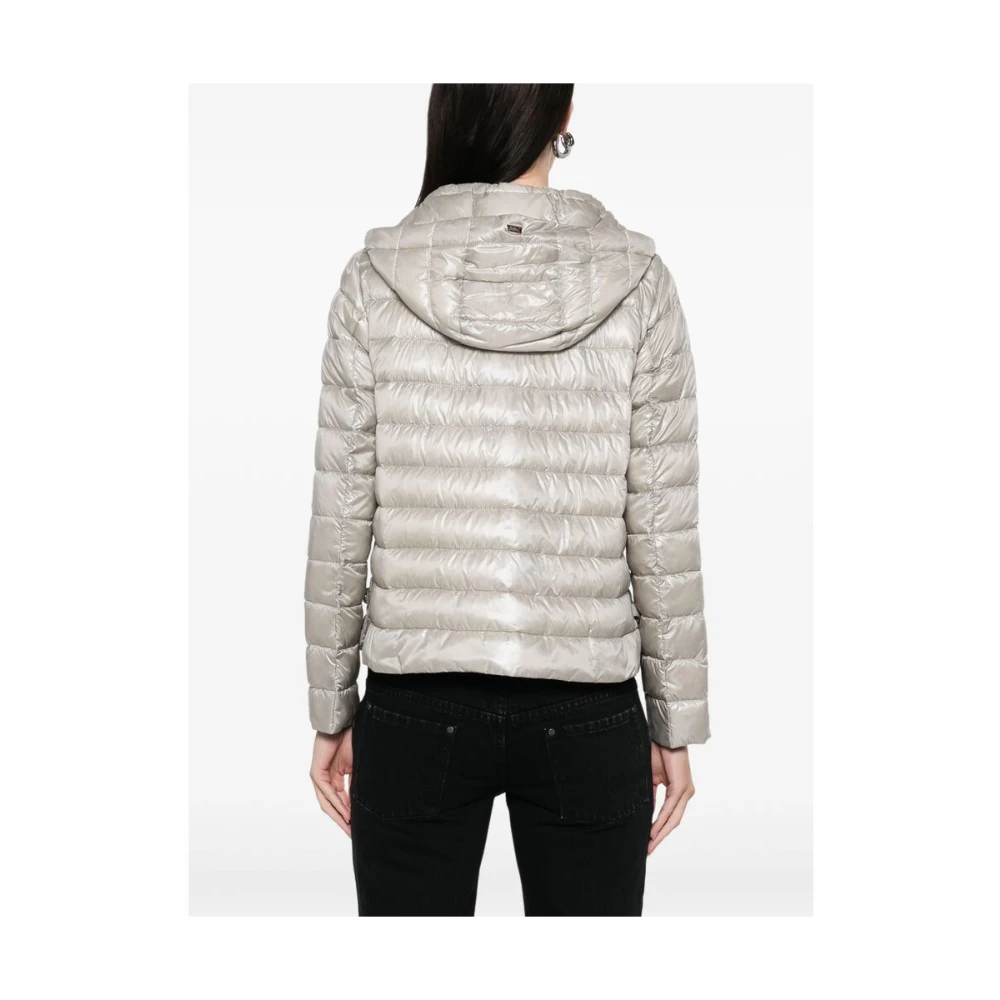 Herno Taupe Grijs Hoodie met Zakken Gray Dames