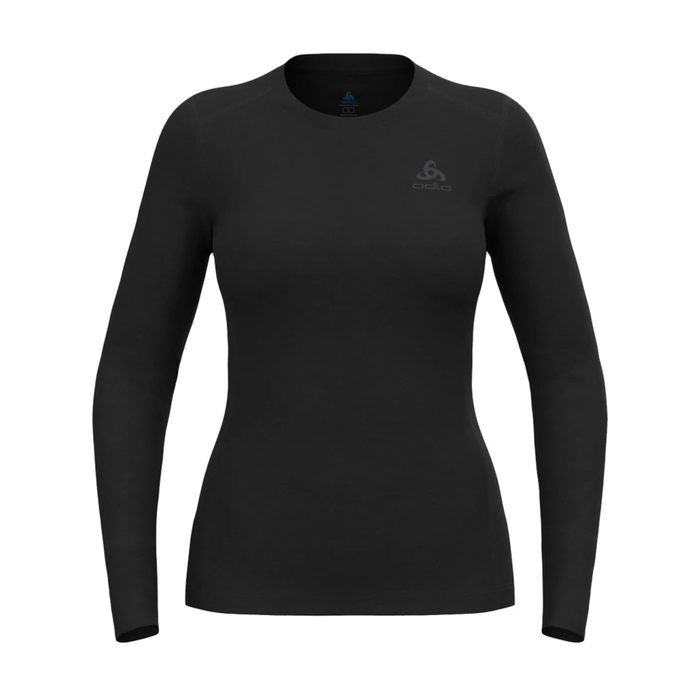 Odlo Crew Neck Långärmad Top Black, Dam