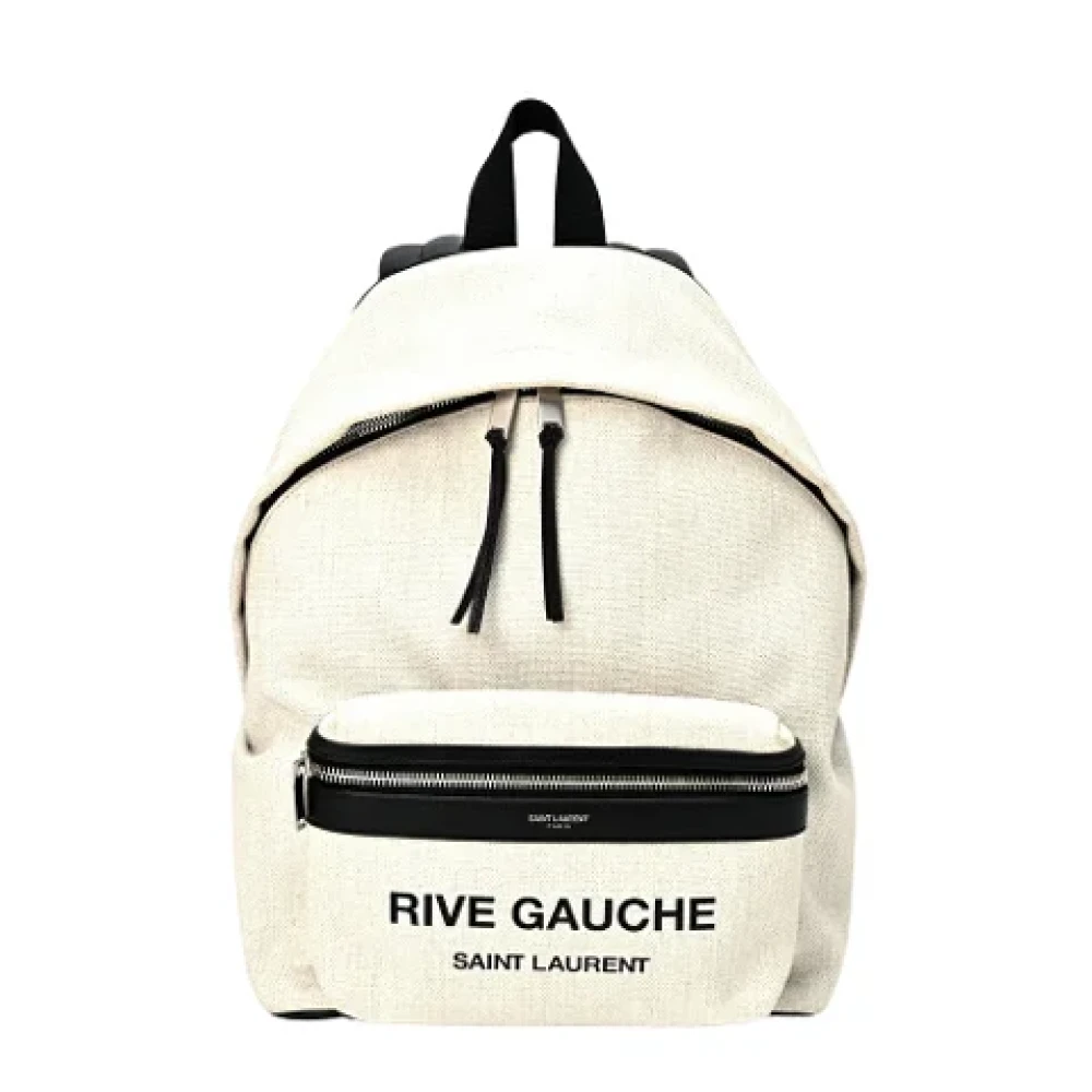 Saint Laurent Vintage Pre-owned Canvas backpacks White Dames