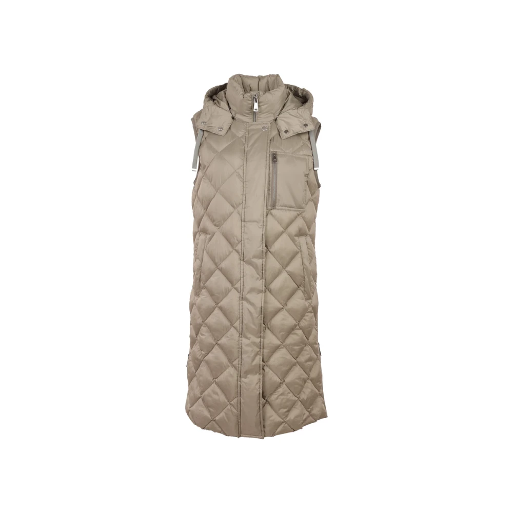 Fuchs Schmitt Gewatteerde Vest met Capuchon Beige Dames