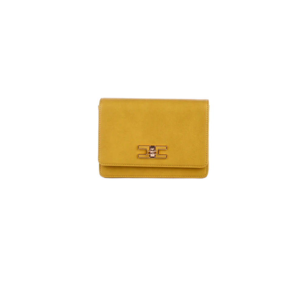 Elisabetta Franchi Crossbodytas met voorlogo Yellow Dames