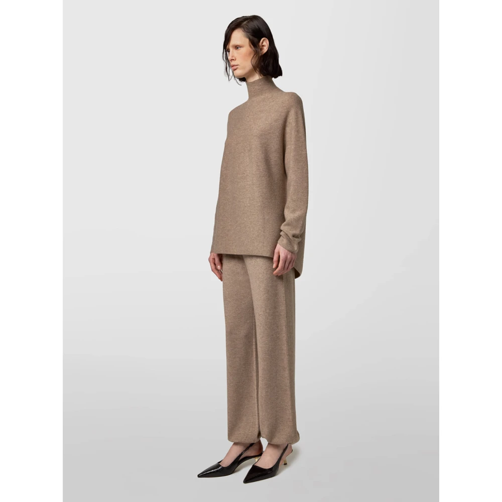 Alpha Studio Turtleneck Gebreide Trui Brown Dames