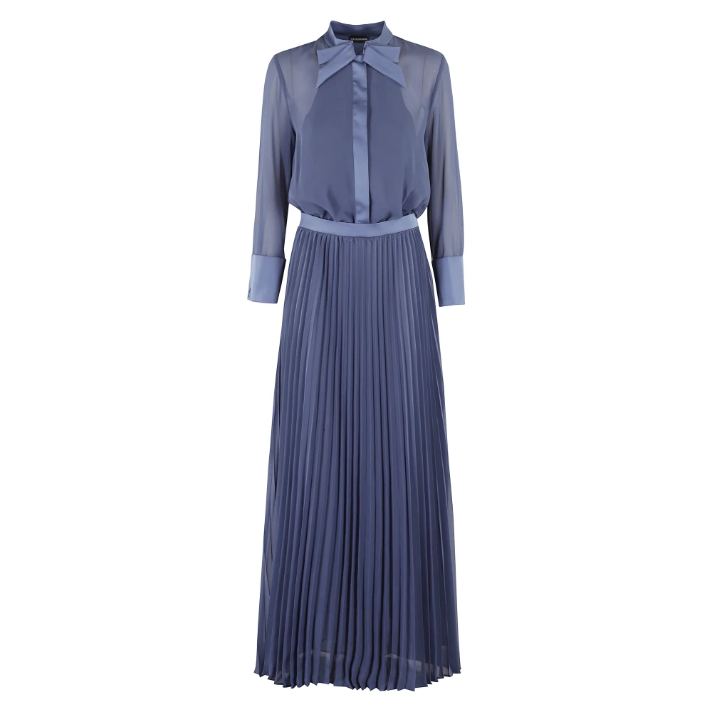 Emporio Armani Elegante Zwarte Cocktailjurk Blue Dames