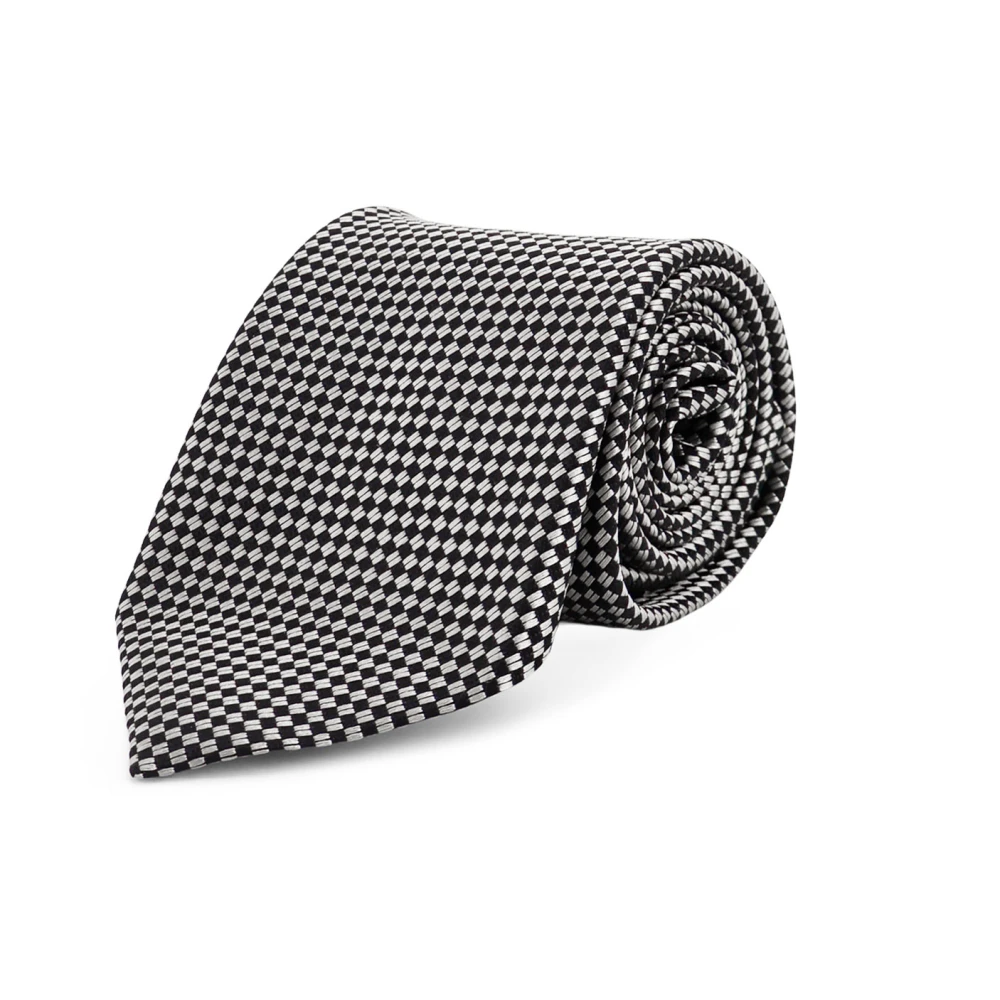Tom Ford Men's Gray Ties, One Size, Micro-Pattern Silk Tie