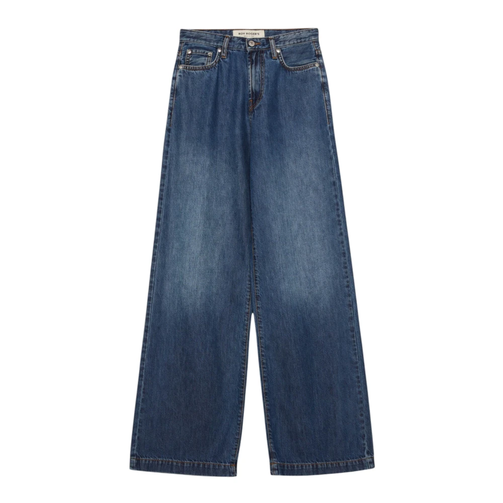 Roy Roger's Women's Blue Wide Jeans, W30, Denim Trousers For