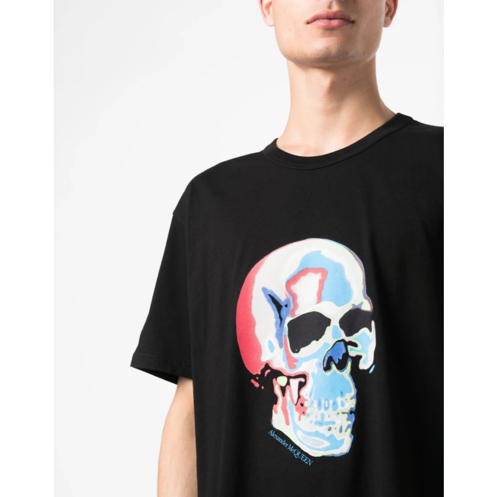 alexander mcqueen Solarised Skull Logo T-shirt Black Heren