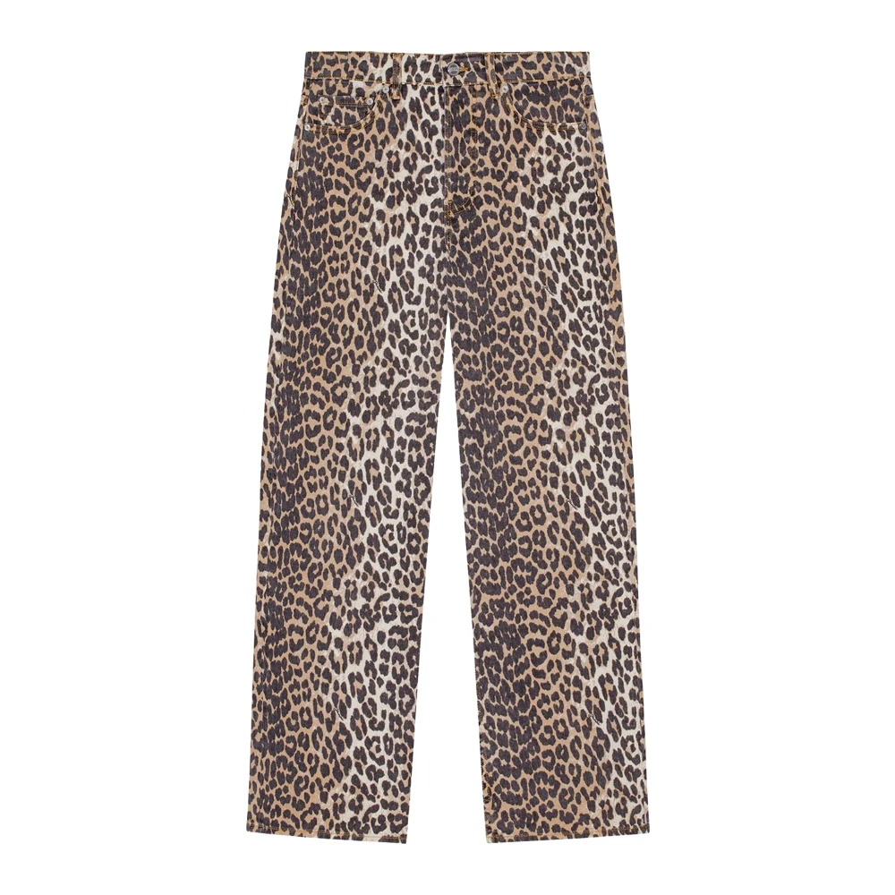 Ganni Denim Print Izey Jeans Brown Dames