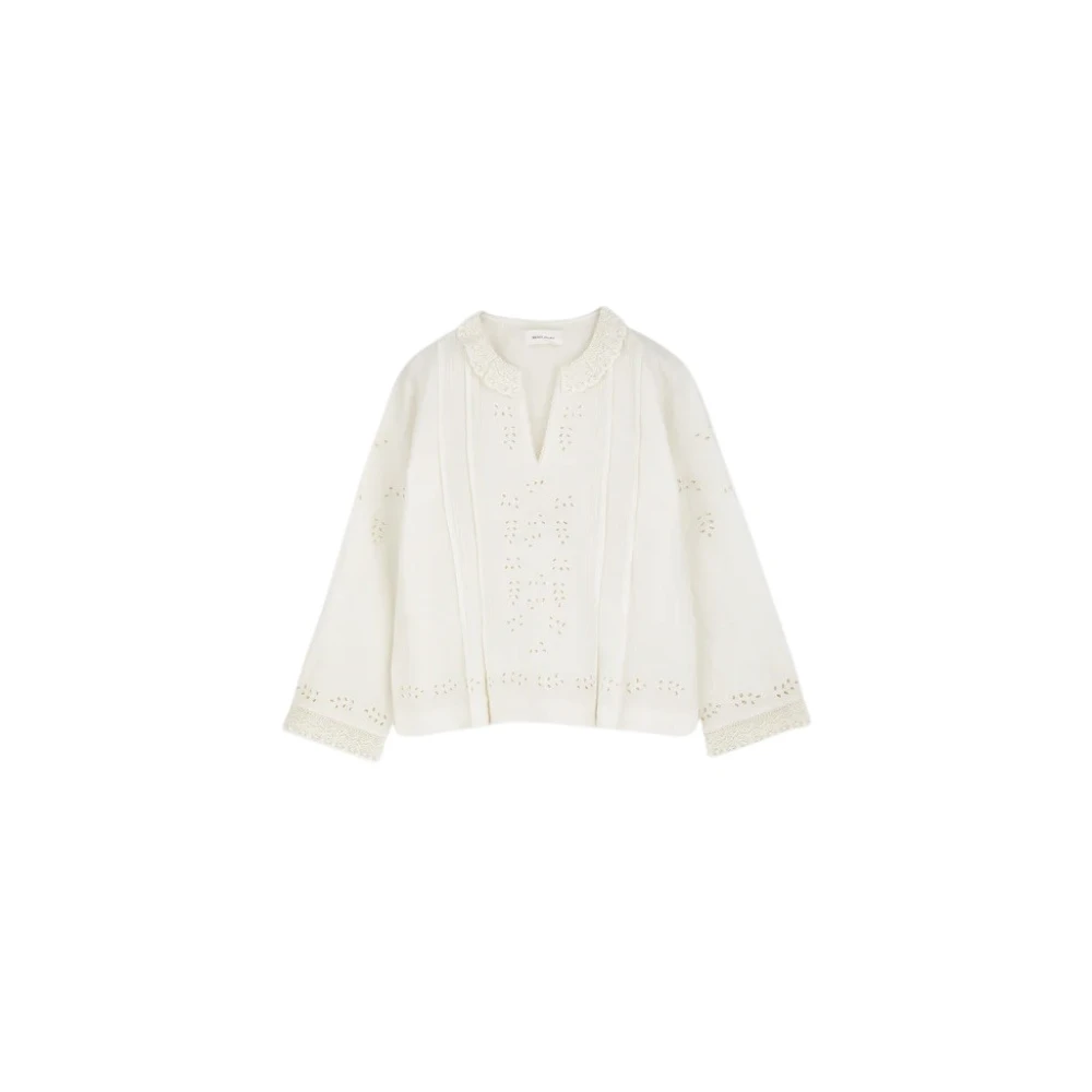 Offwhite Maya Bluse med Blonderkrage