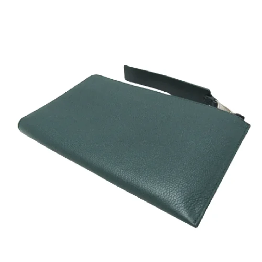 Burberry Vintage Pre-owned Leather clutches Green Dames