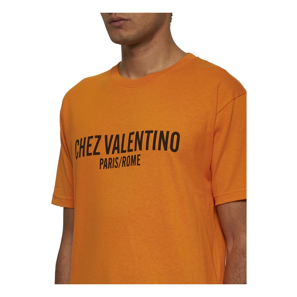 Valentino Oranje T-shirts en Polos met Chez Print Orange Heren