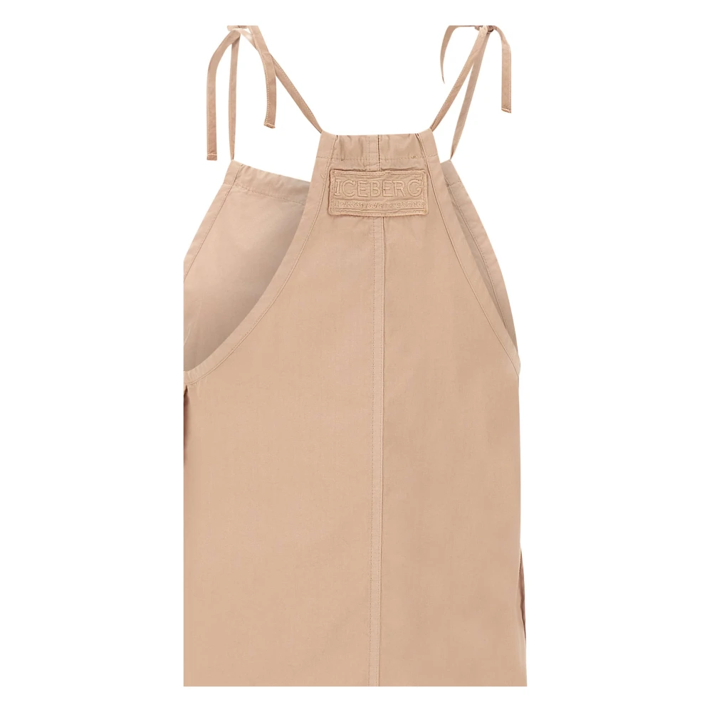 Iceberg Beige Katoenen Poplin Haltertop Beige Dames