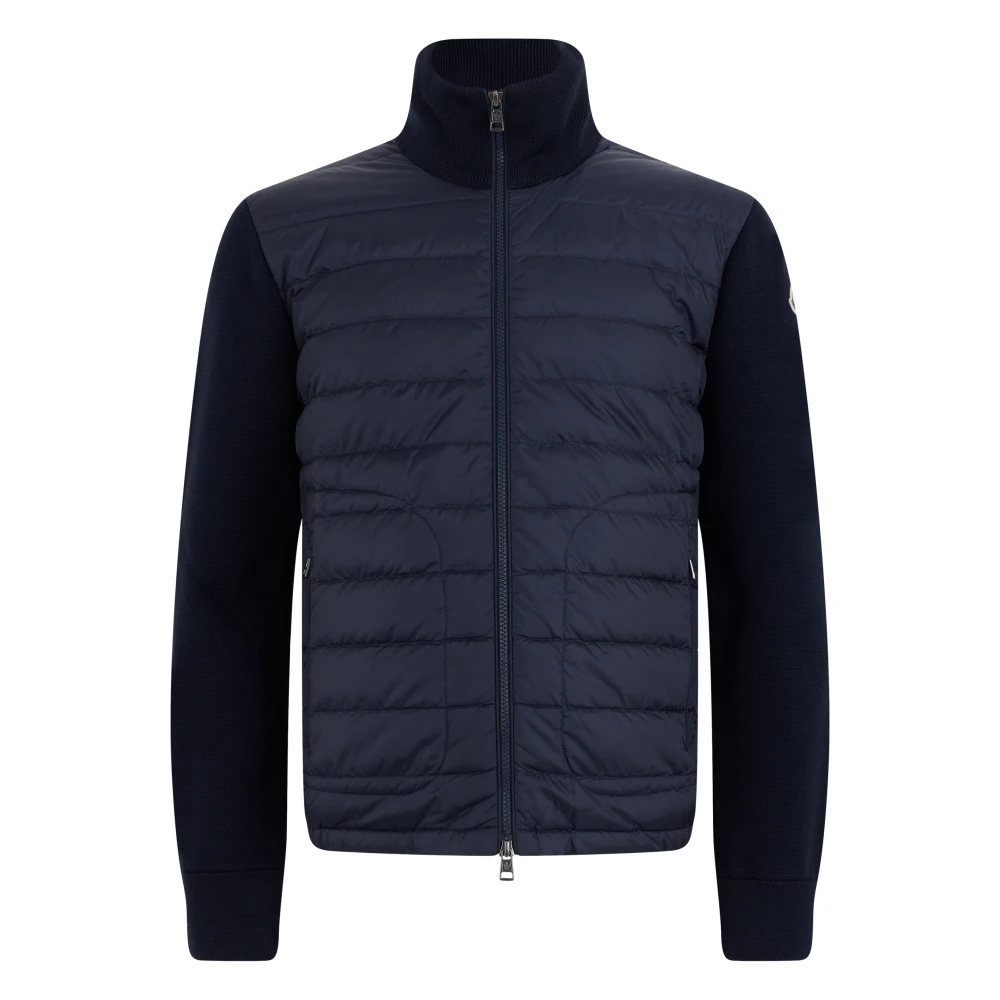 Moncler , Winter Jackets, Male, Blue, M, Padded Cardigan