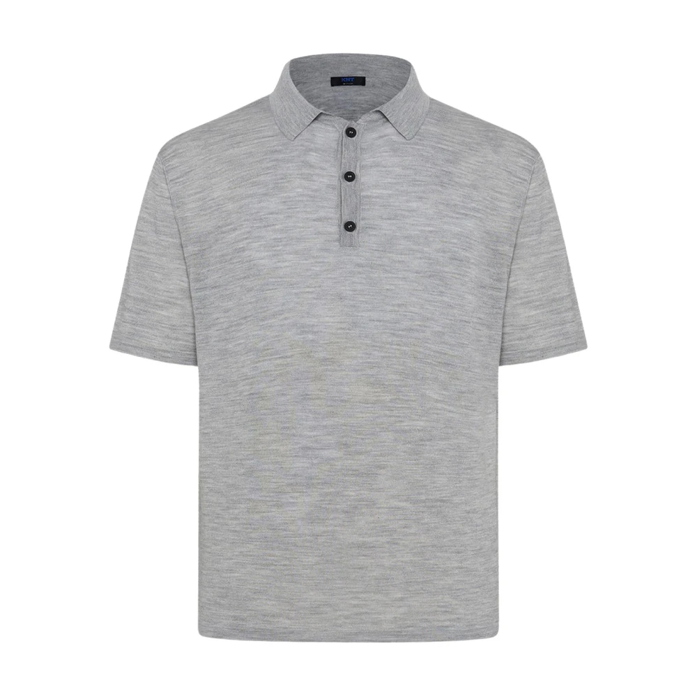 Kiton Lyxig Ull Silk Polo Skjorta Gray, Herr