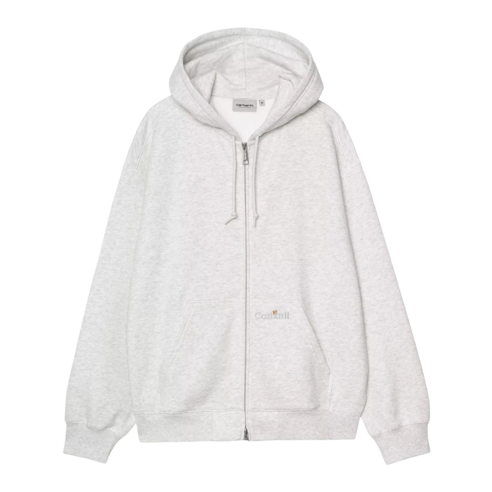 Carhartt Wip Men's Gray Zip-Throughs, Xl, Hooded Wip Label Sweat Jacket
