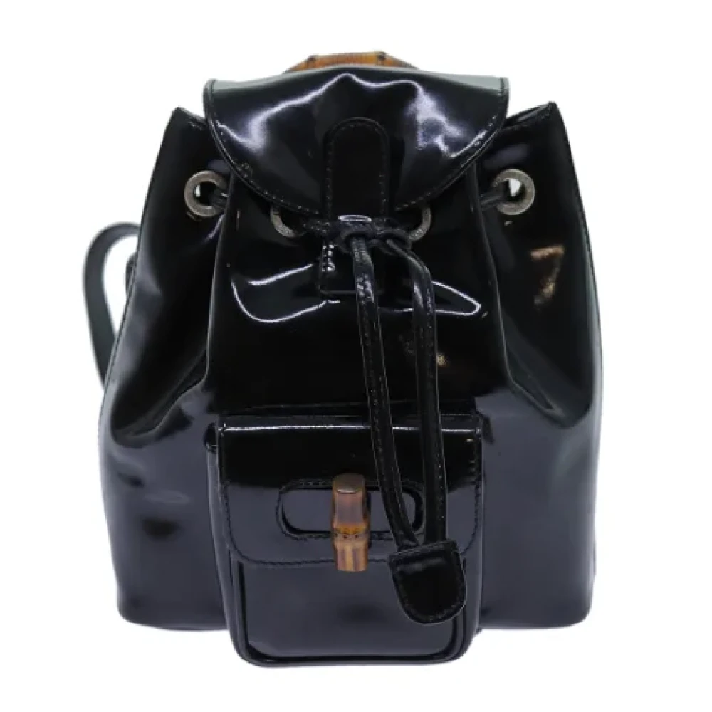 Gucci Vintage Pre-owned Leather backpacks Black Dames