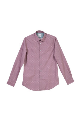 chemise-a-pois-violette-a-manches-longues