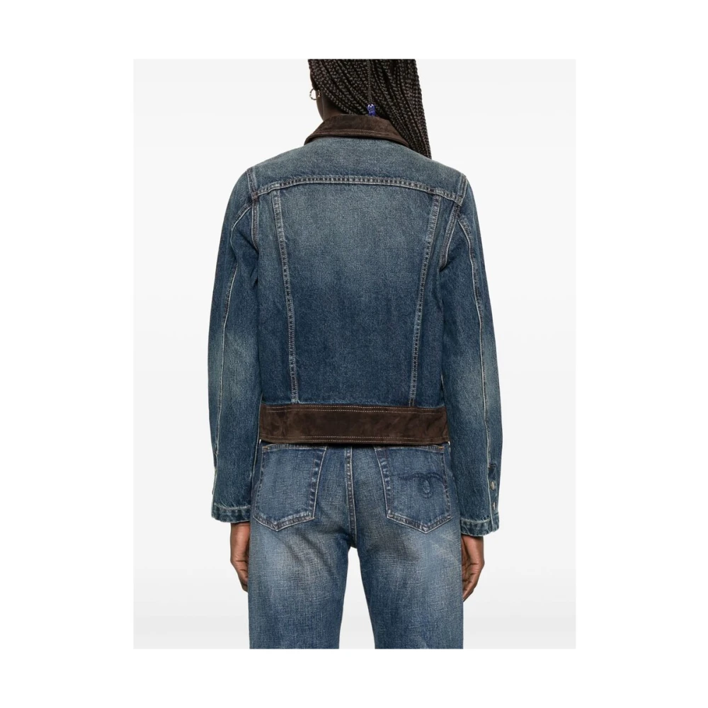 Nili Lotan Indigo Blauwe Buitenkleding met Drukknopen Blue Dames