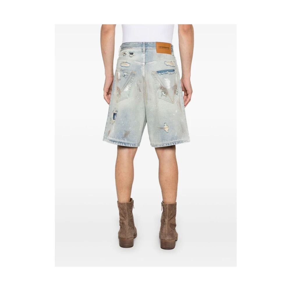 Vetements Blauwe knoopsluiting klassieke vijf zakken Blue Heren