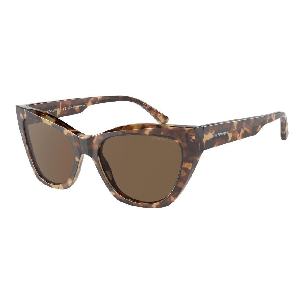 Emporio Armani , Sunglasses, Female, Brown, 54 Mm, Classic Sunglasses In Shiny Havana
