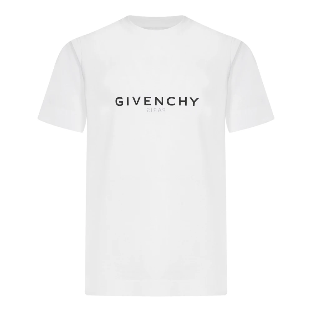 Givenchy Witte Ribgebreide T-shirts en Polos White Heren