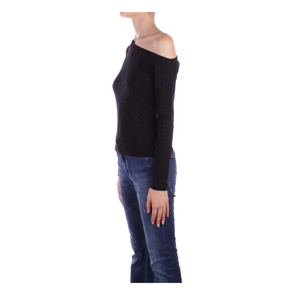 Liu Jo Zwarte Cut-Out Sweater Collectie 1 Black Dames
