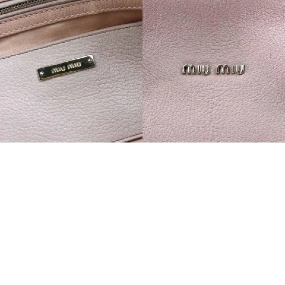 Miu Pre-owned Leather shoulder-bags Beige Dames