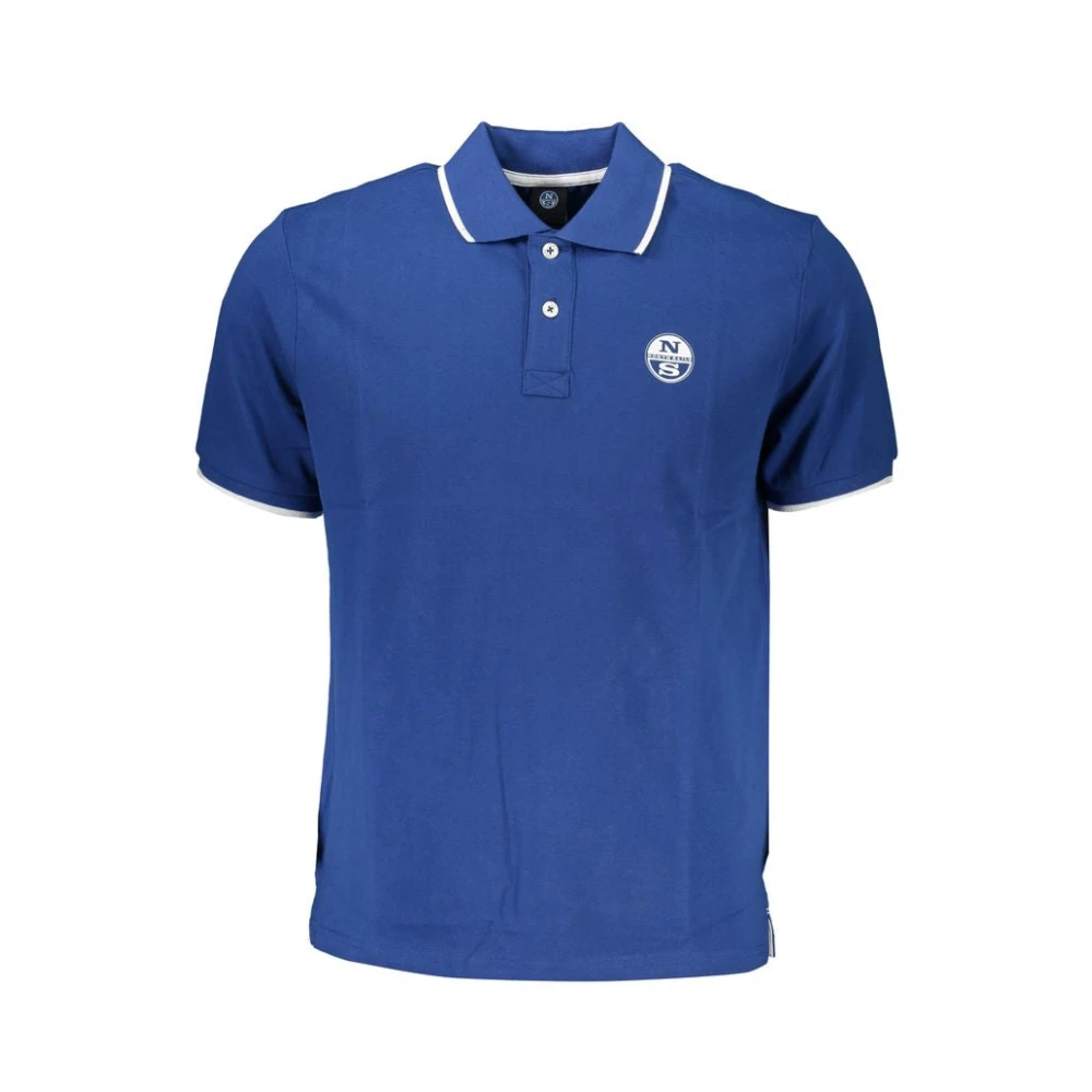 North Sails Blauw Katoenen Poloshirt met Korte Mouwen Blue Heren