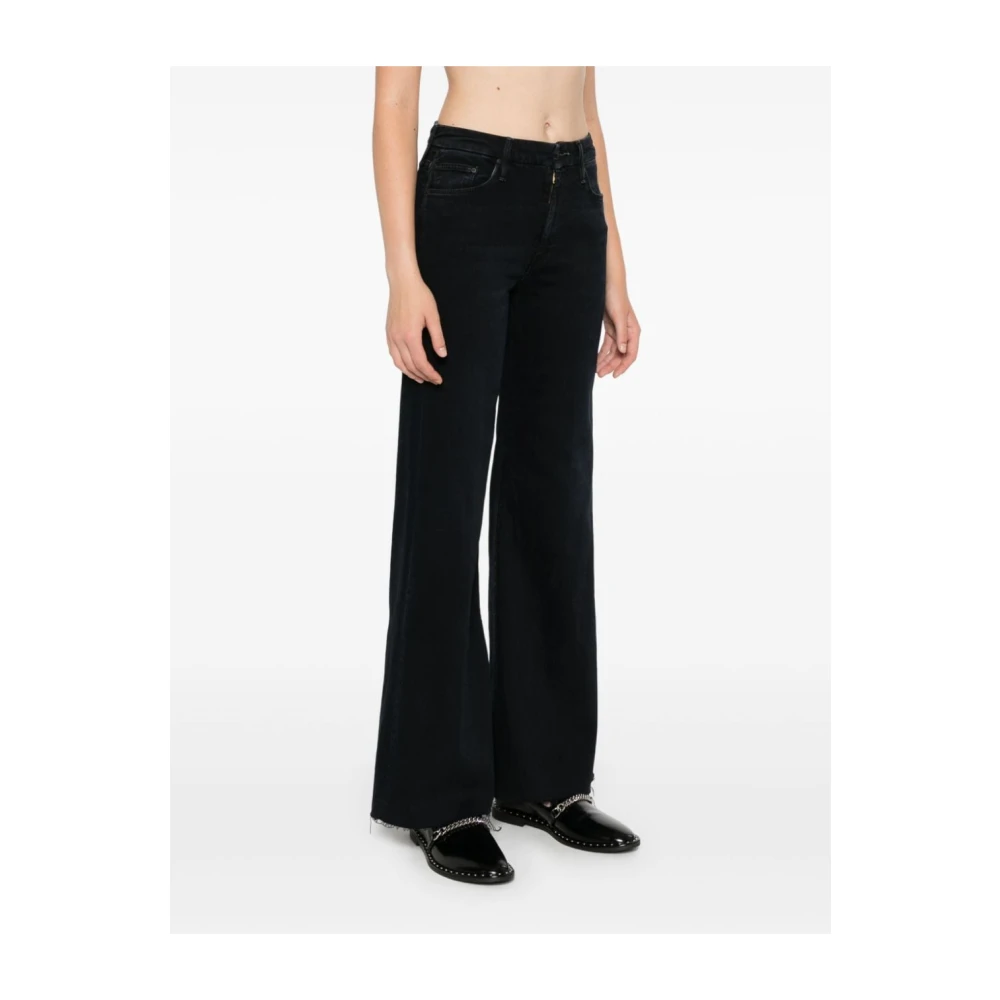 Mother Zwarte Jeans met Rode Zoom Black Dames