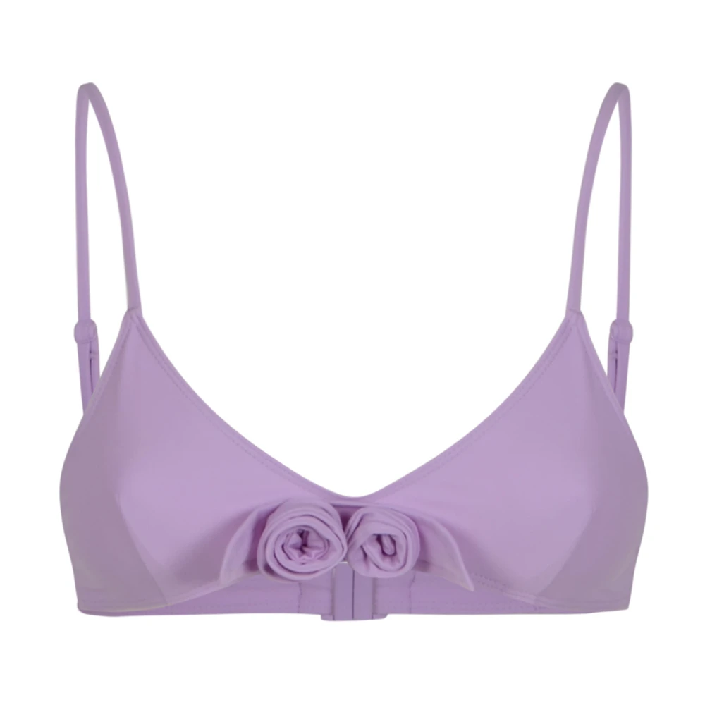 Coperni Women's Purple Bikinis, Xs, Flower Bikini Top