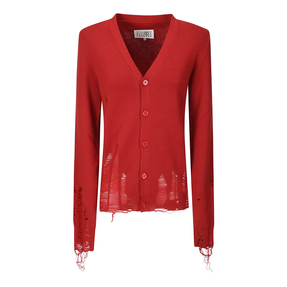 MM6 Maison Margiela Stijlvolle Cardigan voor een Trendy Look Red Dames