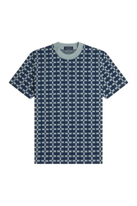 t-shirt-col-rond-jacquard-geometrique