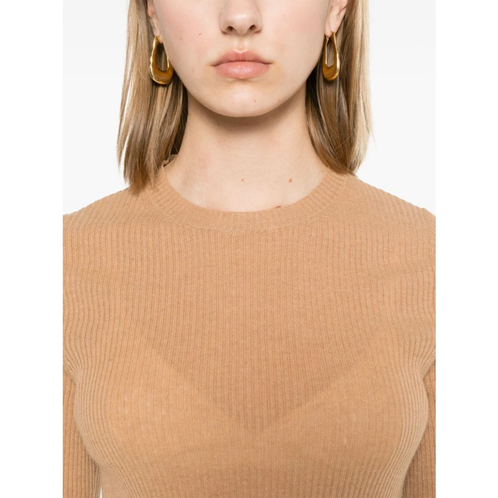 Fabiana Filippi Casual Jersey Top voor Vrouwen Beige Dames