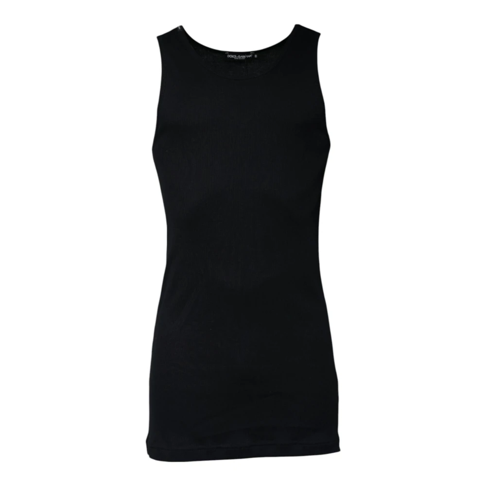 Dolce & Gabbana Zwarte Katoenen Tank T-shirt Black Heren