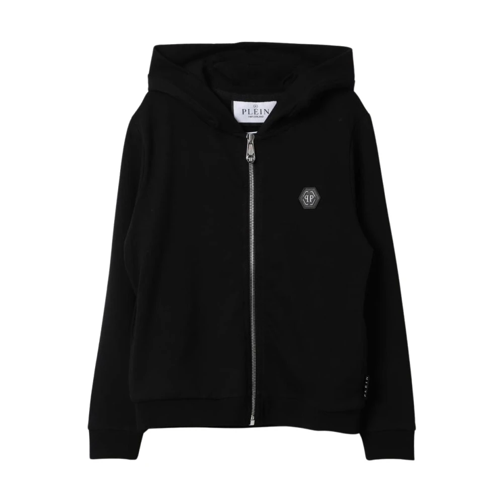 Philipp Plein Unisex Kids Black Kids Zipup Hoodie - Kids Sweatshirts - 10 Y - Kids
