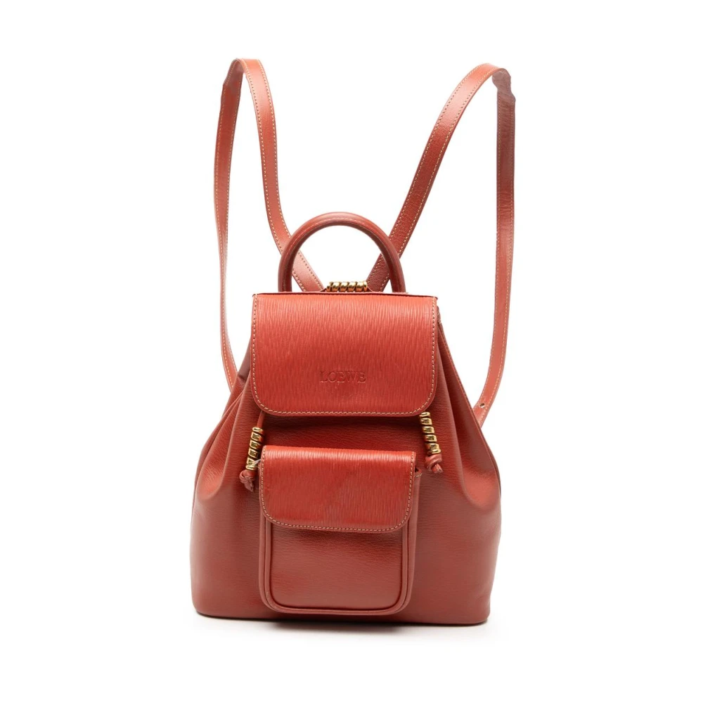 Loewe Pre-Owned Women's Red Vintage Backpacks, One Size, Pre-Owned Leather Backpack