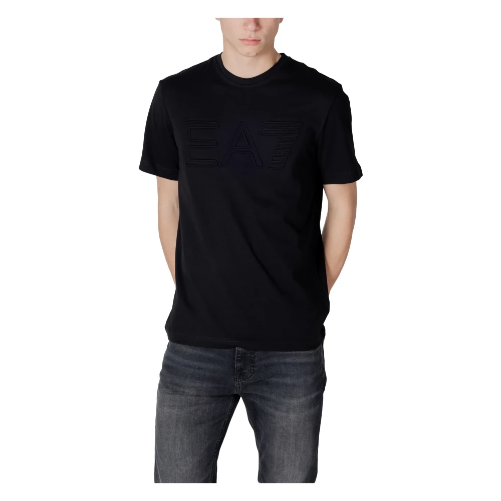 Emporio Armani EA7 Katoenen T-shirt korte mouwen lente zomer Black Heren