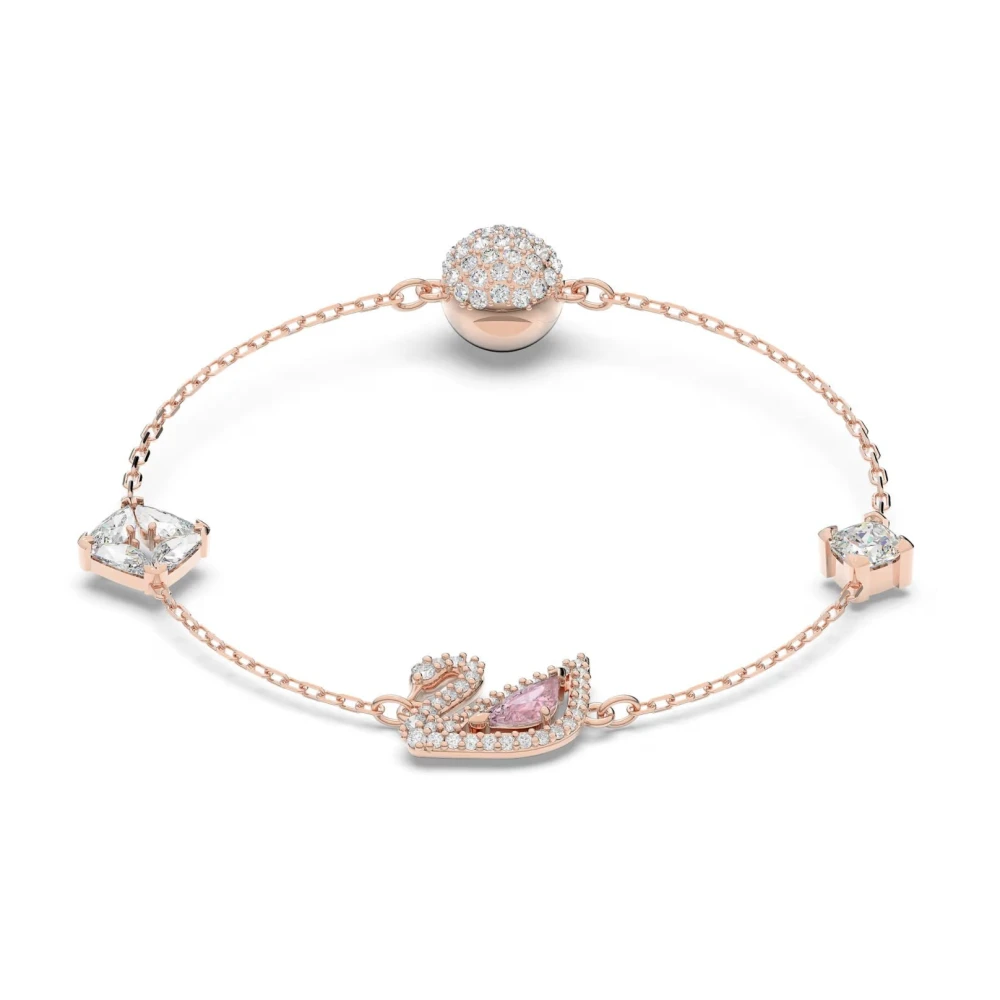 Swarovski Damarmband Svane Rosa Roséguld Legeringsskikt Swan 5472271 Yellow, Dam