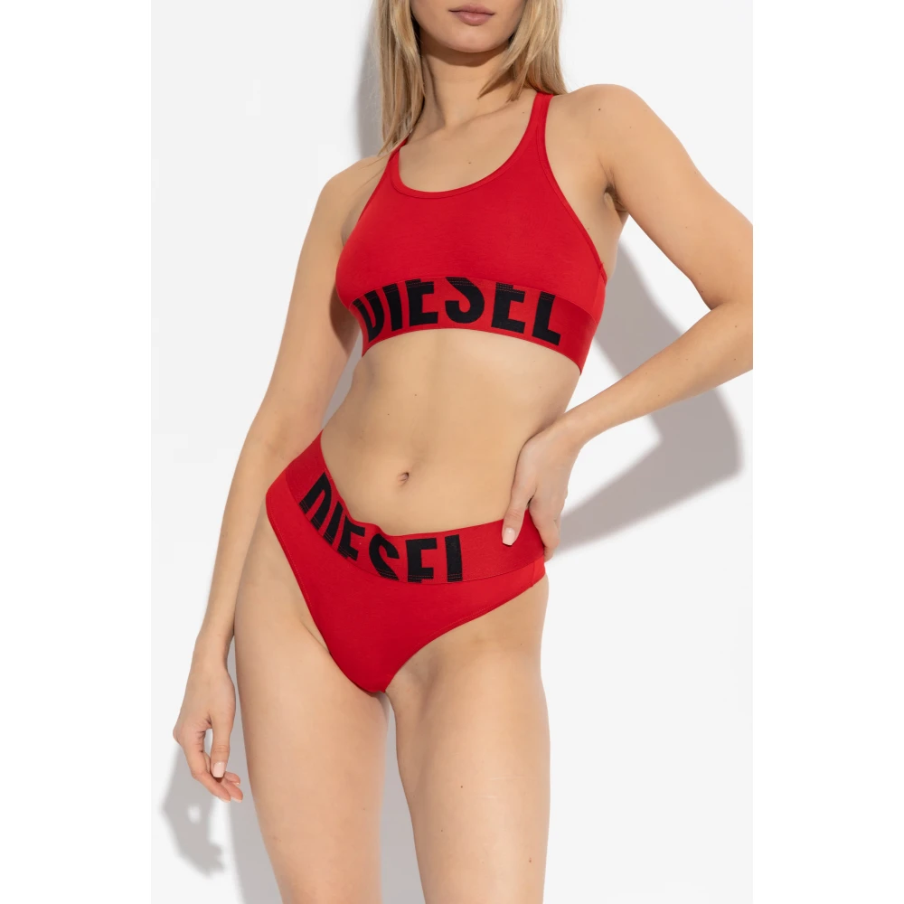 Diesel Bra Ufsb-Cotton-Race-Bralette Red Dames