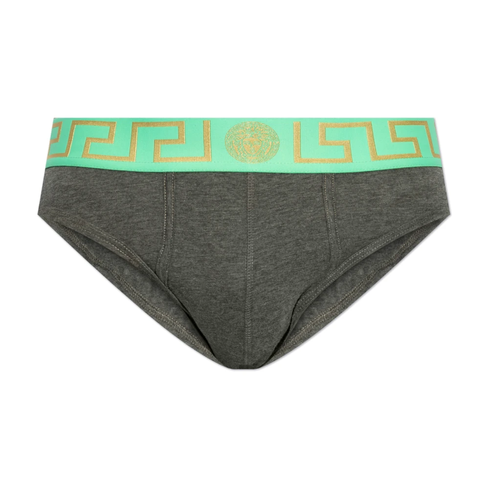 Versace Katoenen slips Gray Heren