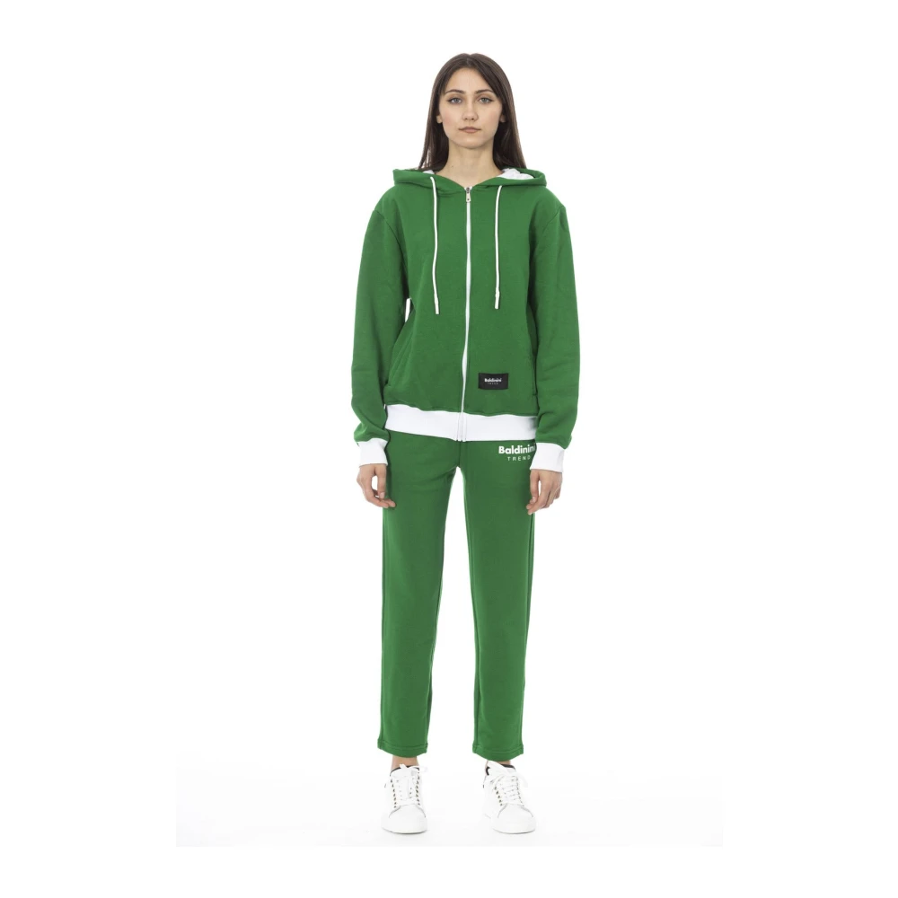 Baldinini Hoodie met twee kleuren en logo Green Dames