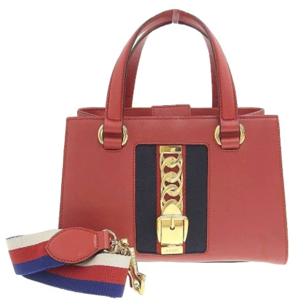 Gucci Vintage Pre-owned Leather handbags Red Dames
