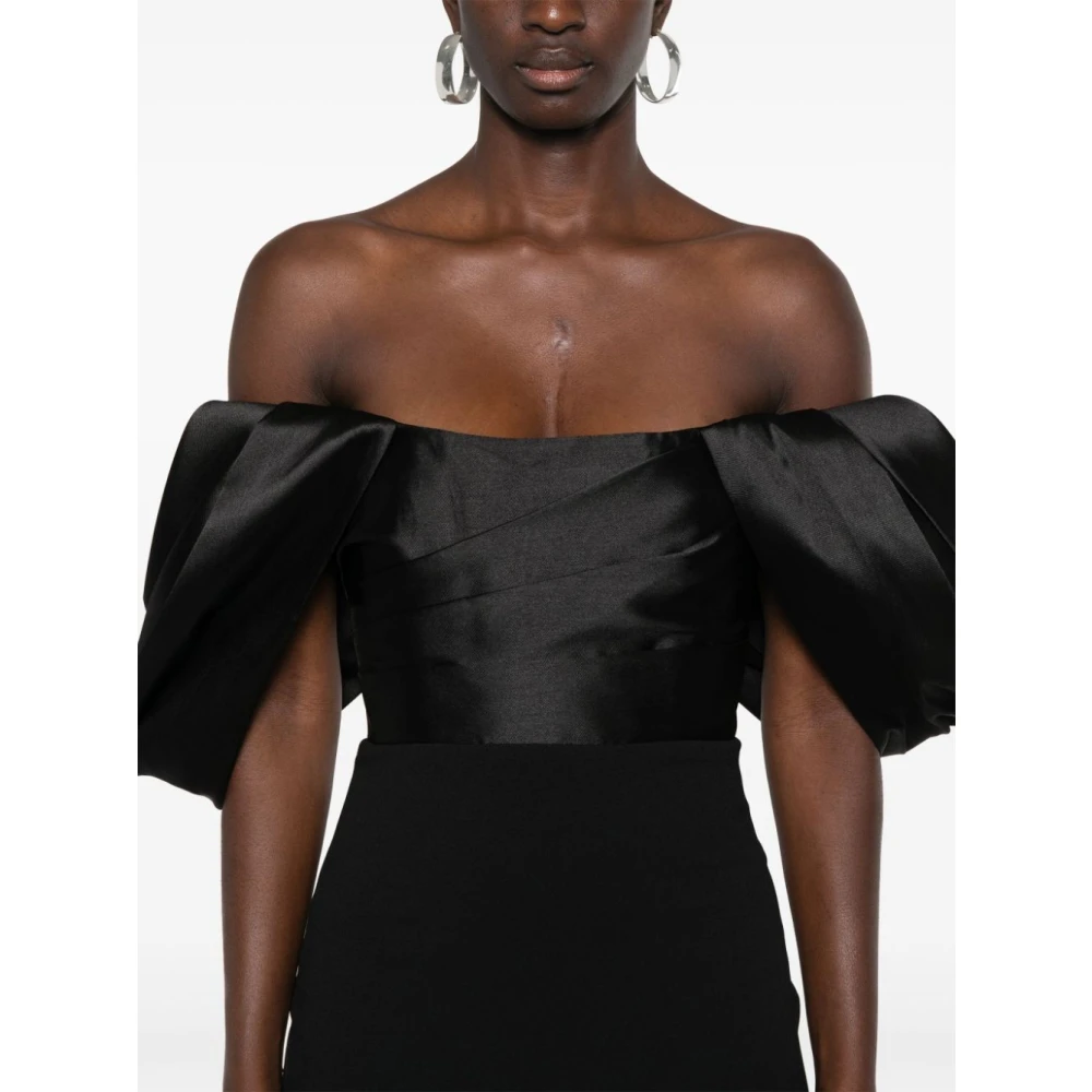 Solace London Zwarte Strapless Maxi Jurk Black Dames