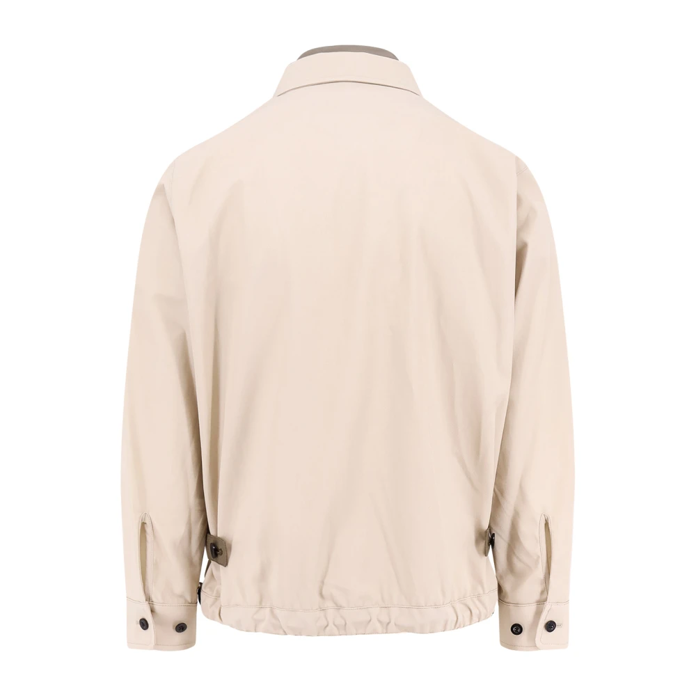 Sacai Katoenen jas met nylon profielen Beige Heren
