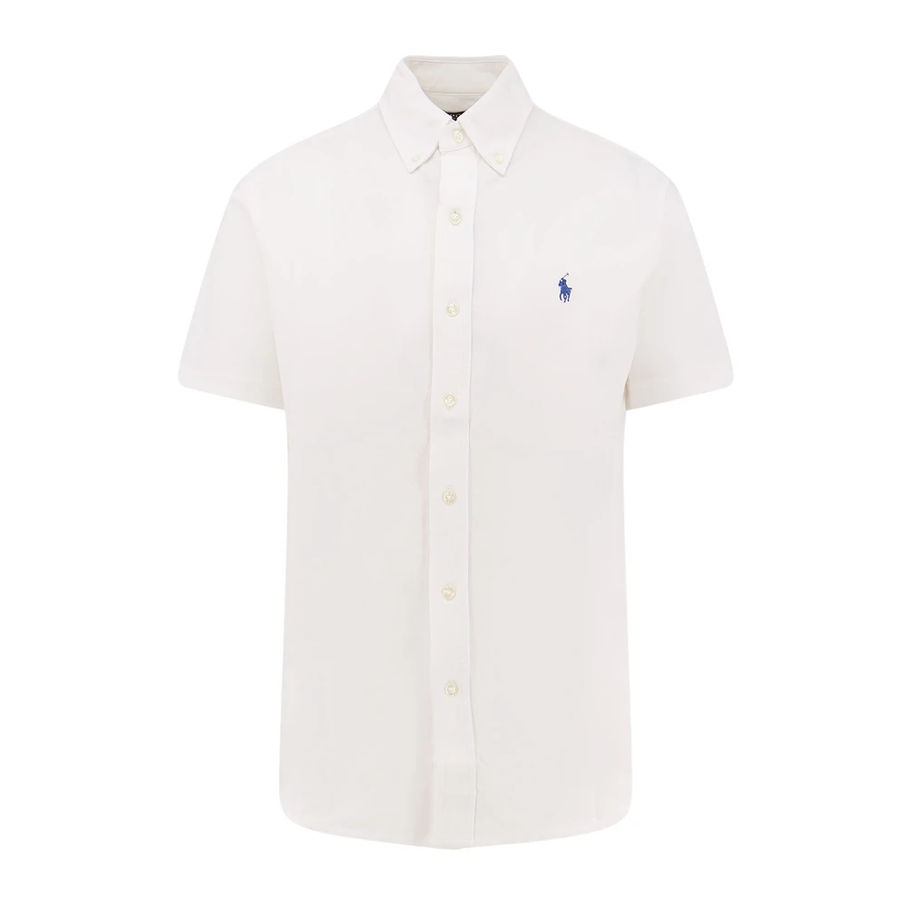 Polo Ralph Lauren Men's White Short Sleeve Shirts, S, Short-Sleeve Shirt