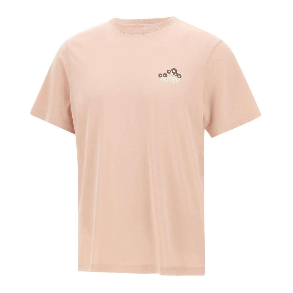 Autry T-shirt met logo-opdruk en ronde hals Pink Heren